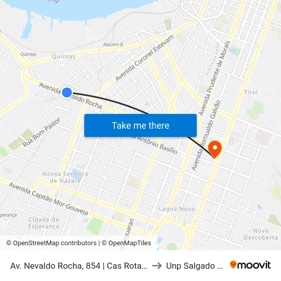 Av. Nevaldo Rocha, 854 | Cas Rotary Natal to Unp Salgado Filho map