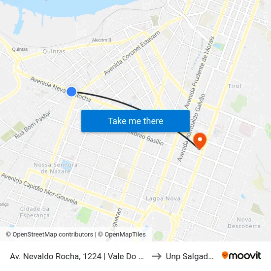 Av. Nevaldo Rocha, 1224 | Vale Do Pará - Loja 02 to Unp Salgado Filho map