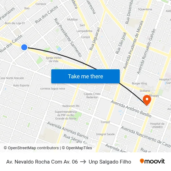Av. Nevaldo Rocha Com Av. 06 to Unp Salgado Filho map