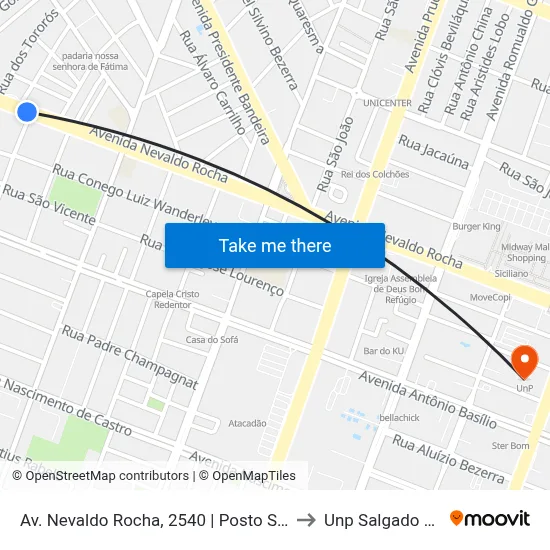Av. Nevaldo Rocha, 2540 | Posto São Luiz to Unp Salgado Filho map