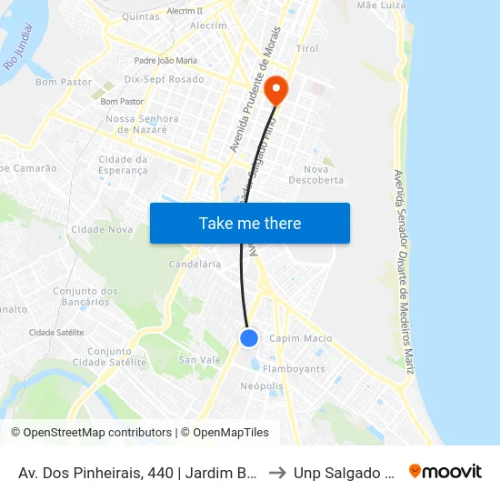 Av. Dos Pinheirais, 440 | Jardim Botânico to Unp Salgado Filho map