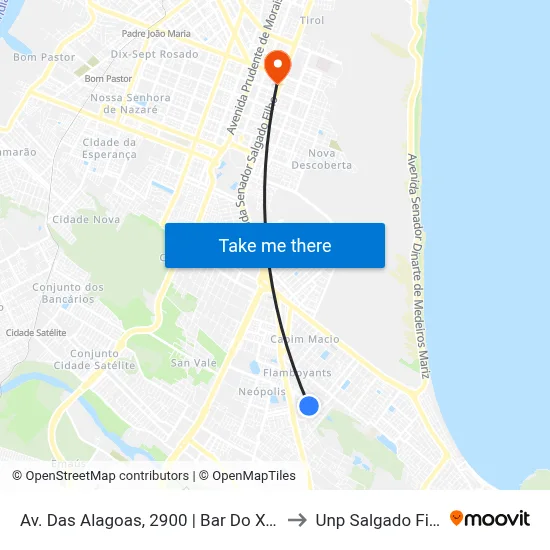 Av. Das Alagoas, 2900 | Bar Do Xexéu to Unp Salgado Filho map