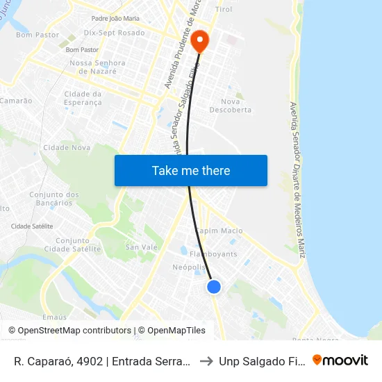 R. Caparaó, 4902 | Entrada Serrambi I to Unp Salgado Filho map