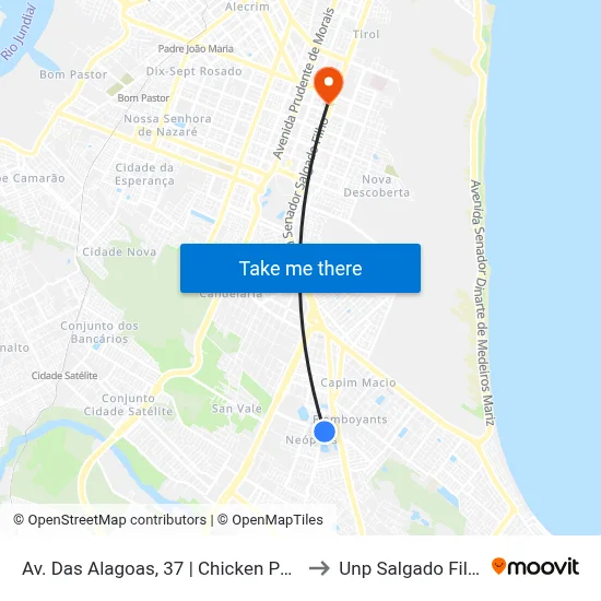 Av. Das Alagoas, 37 | Chicken Point to Unp Salgado Filho map
