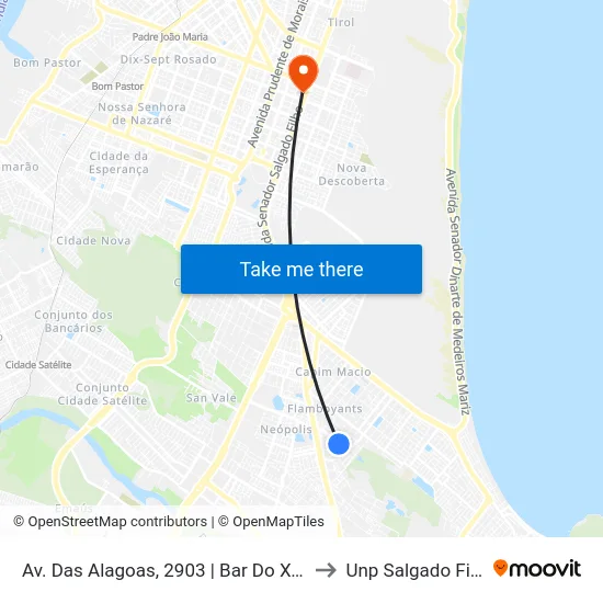 Av. Das Alagoas, 2903 | Bar Do Xexéu to Unp Salgado Filho map