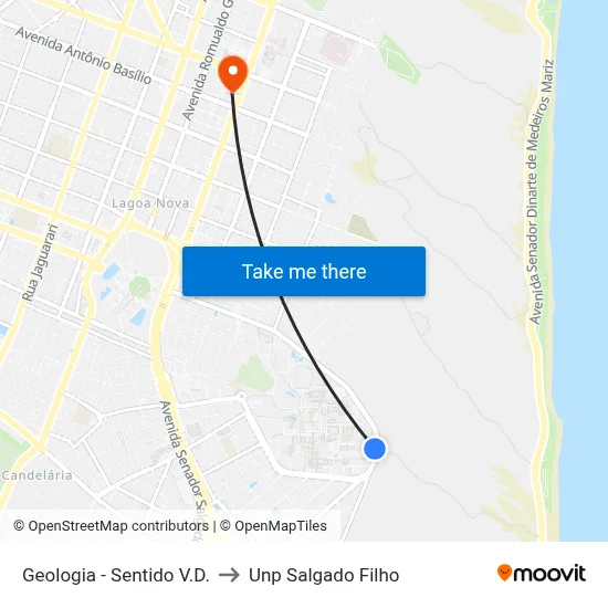 Geologia - Sentido V.D. to Unp Salgado Filho map