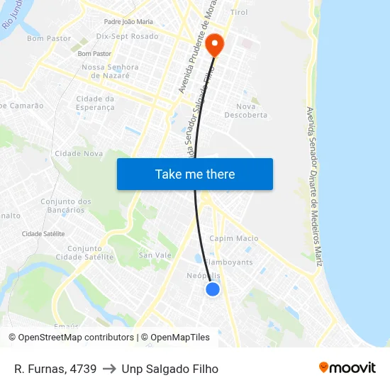 R. Furnas, 4739 to Unp Salgado Filho map