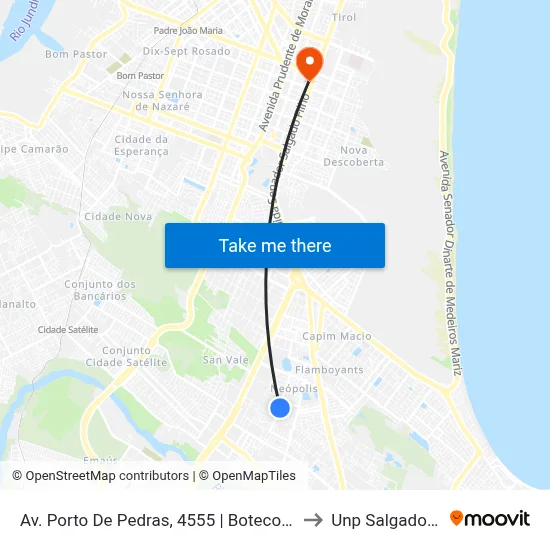 Av. Porto De Pedras, 4555 | Boteco Do Gordin to Unp Salgado Filho map
