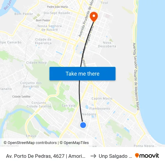 Av. Porto De Pedras, 4627 | Amorim Eventos to Unp Salgado Filho map