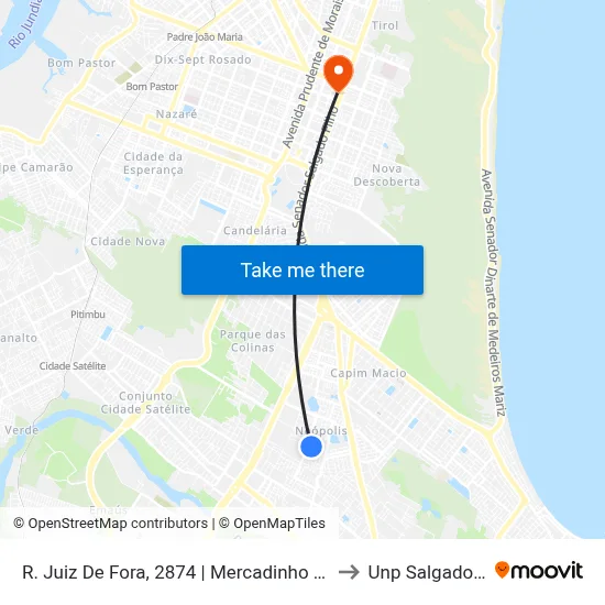 R. Juiz De Fora, 2874 | Mercadinho São Marcos to Unp Salgado Filho map