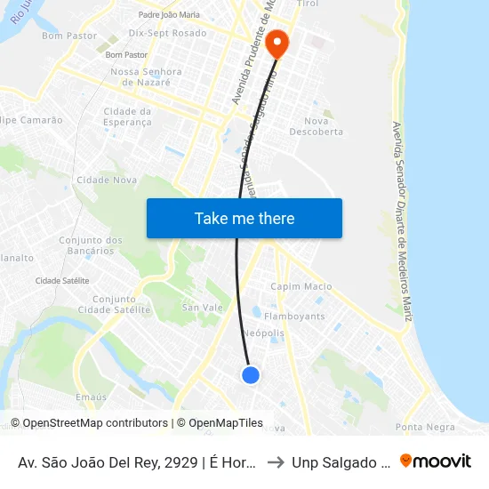 Av. São João Del Rey, 2929 | É Hora Da Gela to Unp Salgado Filho map
