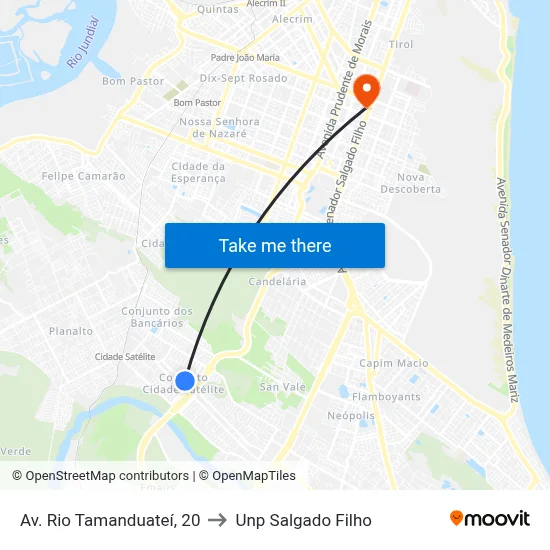 Av. Rio Tamanduateí, 20 to Unp Salgado Filho map