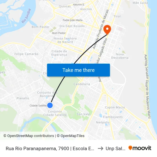 Rua Rio Paranapanema, 7900 | Escola Estadual Prof. Antônio Pinto De Medeiros to Unp Salgado Filho map