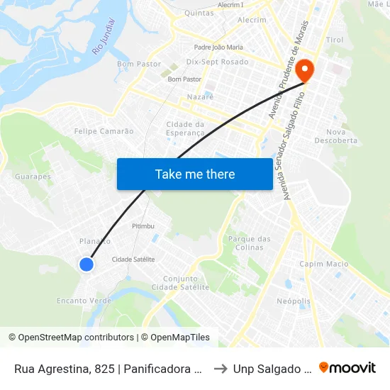 Rua Agrestina, 825 | Panificadora Natalense to Unp Salgado Filho map