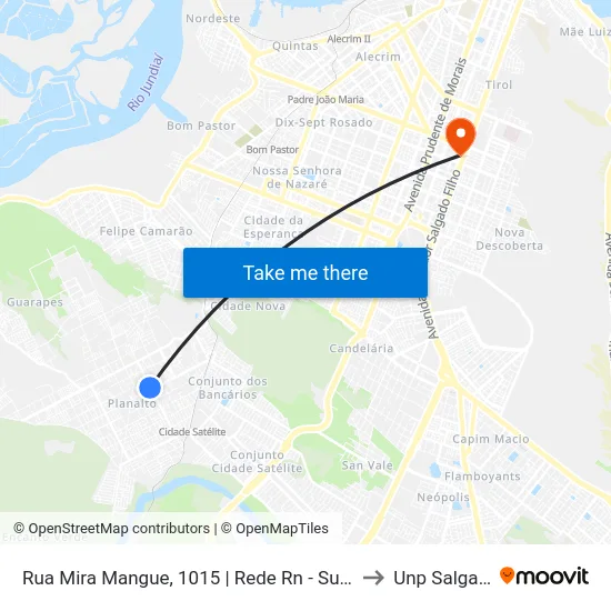 Rua Mira Mangue, 1015 | Rede Rn - Supermercado Bom Jesus to Unp Salgado Filho map