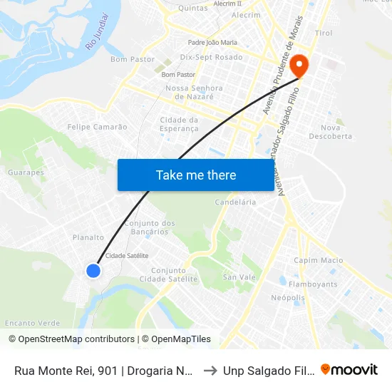 Rua Monte Rei, 901 | Drogaria Nobre to Unp Salgado Filho map