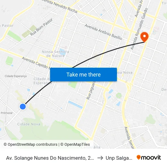 Av. Solange Nunes Do Nascimento, 262 | Igreja Universal to Unp Salgado Filho map