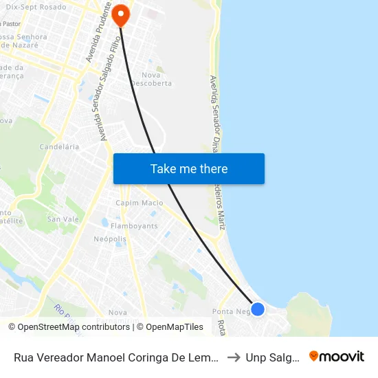 Rua Vereador Manoel Coringa De Lemos, 200 | Praça Do Cruzeiro to Unp Salgado Filho map
