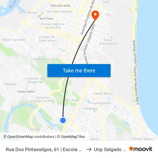 Rua Dos Pintassilgos, 61 | Escola Boa Ideia to Unp Salgado Filho map