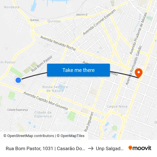 Rua Bom Pastor, 1031 | Casarão Do Padre Tiago to Unp Salgado Filho map