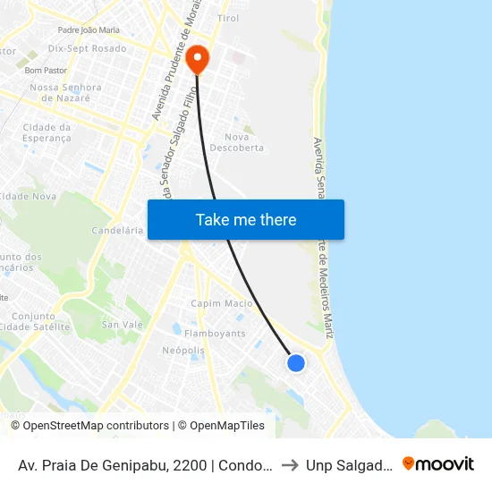 Av. Praia De Genipabu, 2200 | Condomínio Genipabu to Unp Salgado Filho map