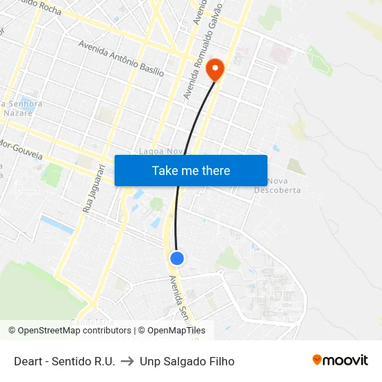 Deart - Sentido R.U. to Unp Salgado Filho map