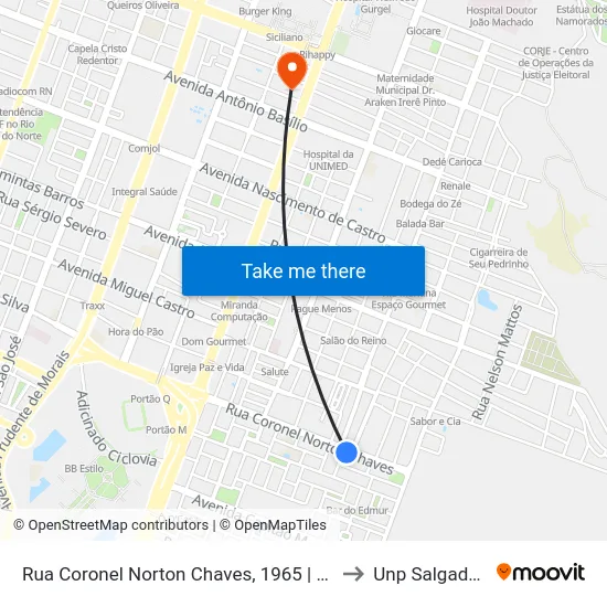 Rua Coronel Norton Chaves, 1965 | Norton Center to Unp Salgado Filho map