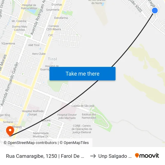 Rua Camaragibe, 1250 | Farol De Mãe Luiza to Unp Salgado Filho map