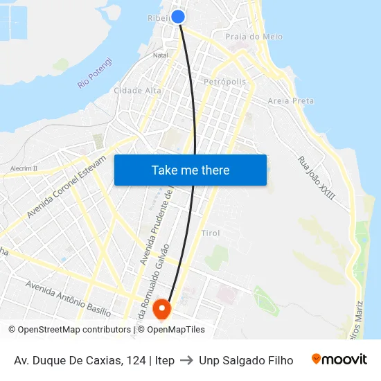 Av. Duque De Caxias, 124 | Itep to Unp Salgado Filho map