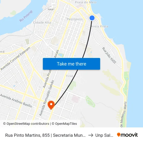Rua Pinto Martins, 855 | Secretaria Municipal De Educação / Ladeira Do Sol to Unp Salgado Filho map
