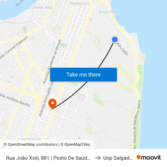 Rua João Xxiii, 881 | Posto De Saúde De Mãe Luiza to Unp Salgado Filho map