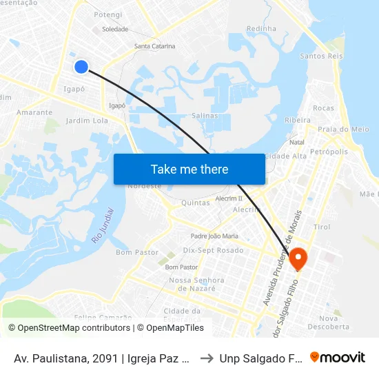 Av. Paulistana, 2091 | Igreja Paz E Vida to Unp Salgado Filho map