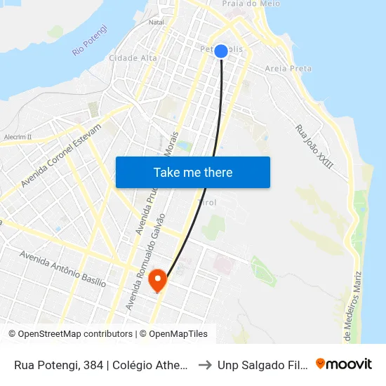 Rua Potengi, 384 | Colégio Atheneu to Unp Salgado Filho map