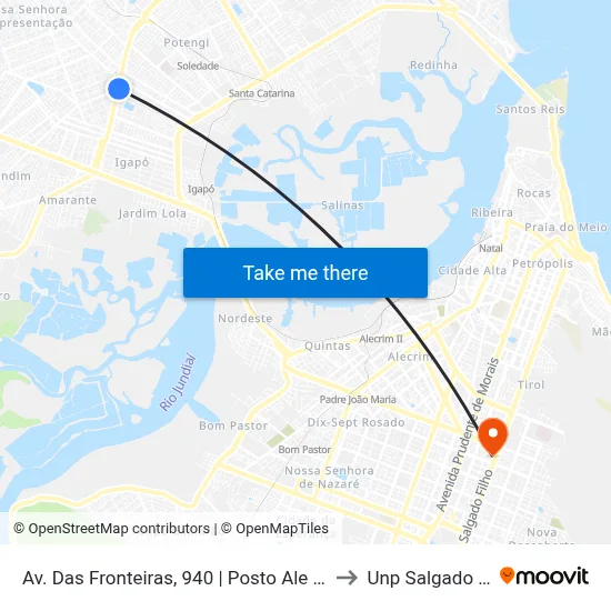 Av. Das Fronteiras, 940 | Posto Ale Interlagos to Unp Salgado Filho map