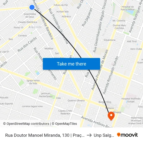 Rua Doutor Manoel Miranda, 130 | Praça Gentil Ferreira - Zona Oeste to Unp Salgado Filho map