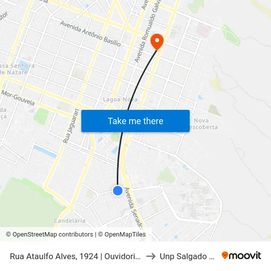 Rua Ataulfo Alves, 1924 | Ouvidoria Caern to Unp Salgado Filho map