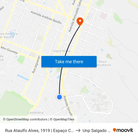 Rua Ataulfo Alves, 1919 | Espaço Candelária to Unp Salgado Filho map