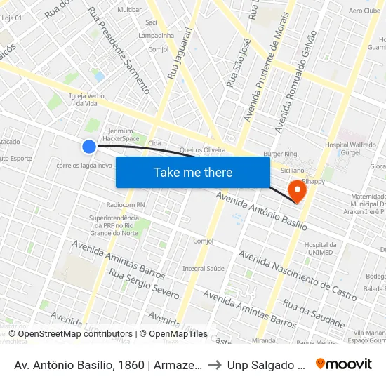 Av. Antônio Basílio, 1860 | Armazem Pará to Unp Salgado Filho map