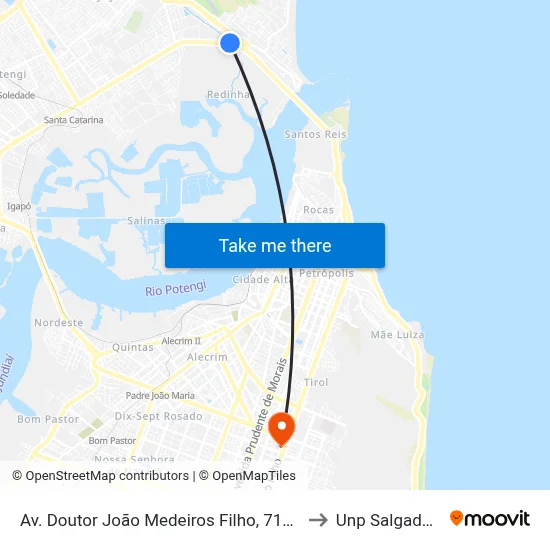 Av. Doutor João Medeiros Filho, 7100 | Rio Doce to Unp Salgado Filho map