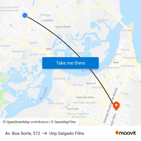 Av. Boa Sorte, 572 to Unp Salgado Filho map