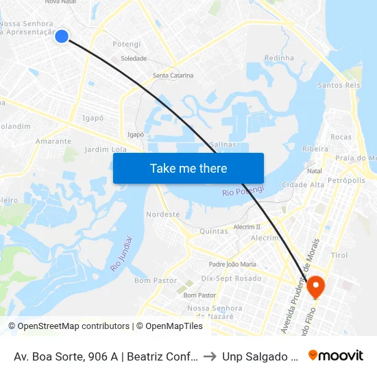 Av. Boa Sorte, 906 A | Beatriz Confecções to Unp Salgado Filho map