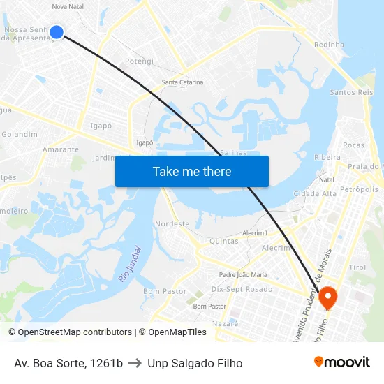 Av. Boa Sorte, 1261b to Unp Salgado Filho map