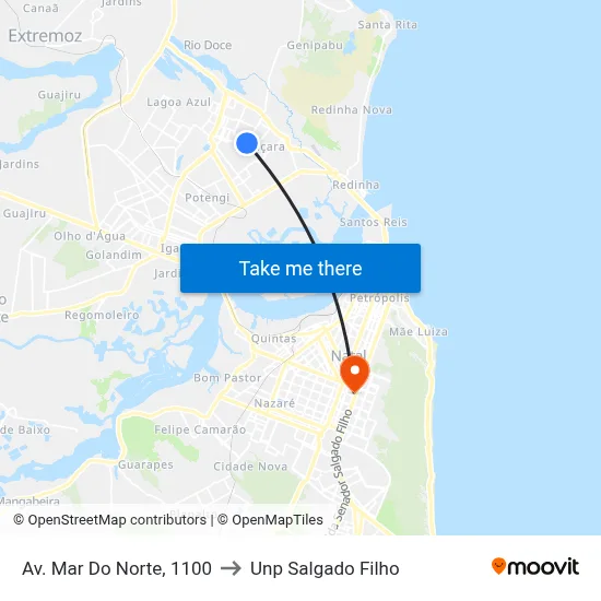 Av. Mar Do Norte, 1100 to Unp Salgado Filho map