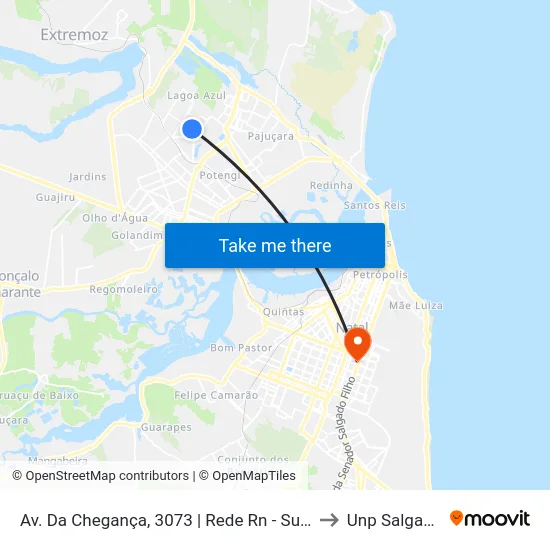 Av. Da Chegança, 3073 | Rede Rn - Supermercado Vollet to Unp Salgado Filho map