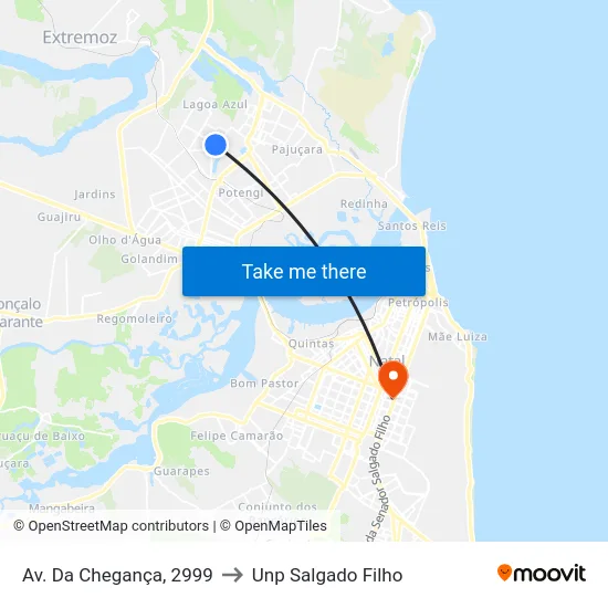 Av. Da Chegança, 2999 to Unp Salgado Filho map