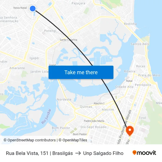 Rua Bela Vista, 151 | Brasilgás to Unp Salgado Filho map