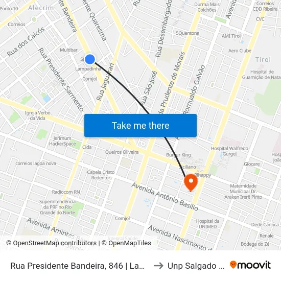 Rua Presidente Bandeira, 846 | Lampadinha to Unp Salgado Filho map
