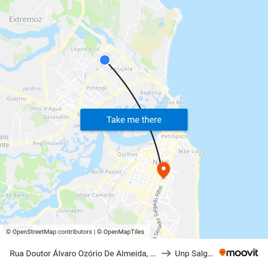 Rua Doutor Álvaro Ozório De Almeida, 361 | Bomboniere Mil Doces to Unp Salgado Filho map