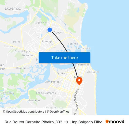 Rua Doutor Carneiro Ribeiro, 332 to Unp Salgado Filho map