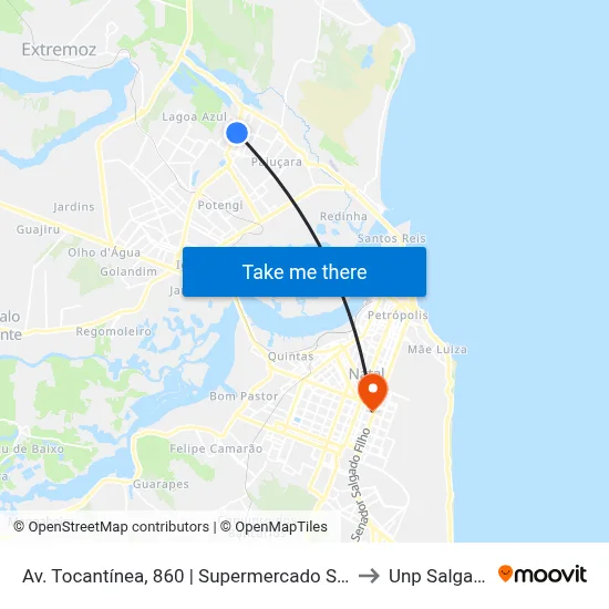 Av. Tocantínea, 860 | Supermercado Super Show Asa Norte to Unp Salgado Filho map